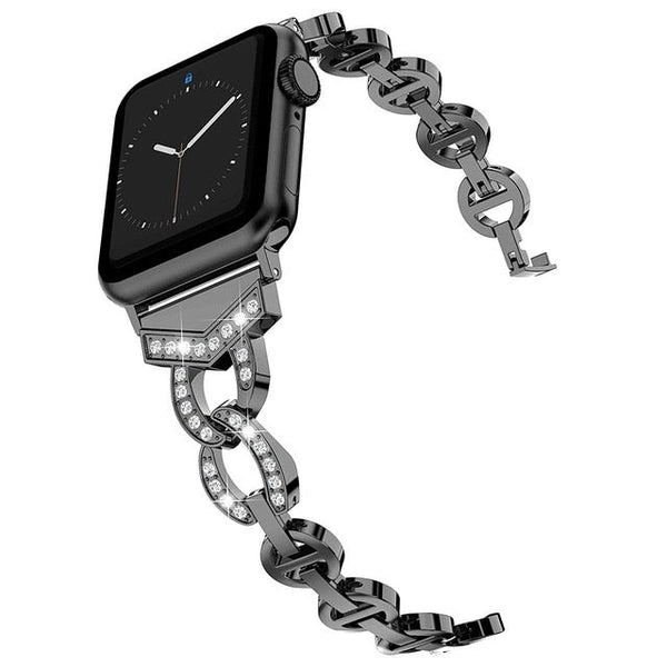 Diamond Stainless Steel strap For Apple Watch band 38mm 42mm 40/44mm Bracelet woman watchband for iWatch Series 6 SE 5 4 3 belt - Vimost Shop