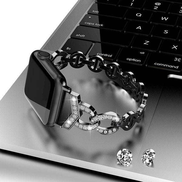 Diamond Stainless Steel strap For Apple Watch band 38mm 42mm 40/44mm Bracelet woman watchband for iWatch Series 6 SE 5 4 3 belt - Vimost Shop