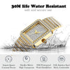 Diamond Watch For Women Luxury Brand Ladies Gold Square Watch Minimalist Analog Quartz Movt Unique Female Iced Out Watch - Vimost Shop