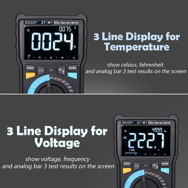 Digital Multimeter Profesional True RMS 8000 Analogue Tester 20A Current DC AC Voltage Capacitance VFC ohm battery Hz test - Vimost Shop