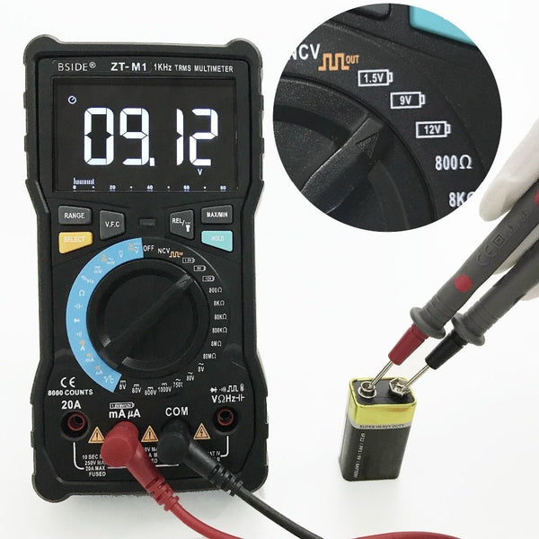 Digital Multimeter Profesional True RMS 8000 Analogue Tester 20A Current DC AC Voltage Capacitance VFC ohm battery Hz test - Vimost Shop
