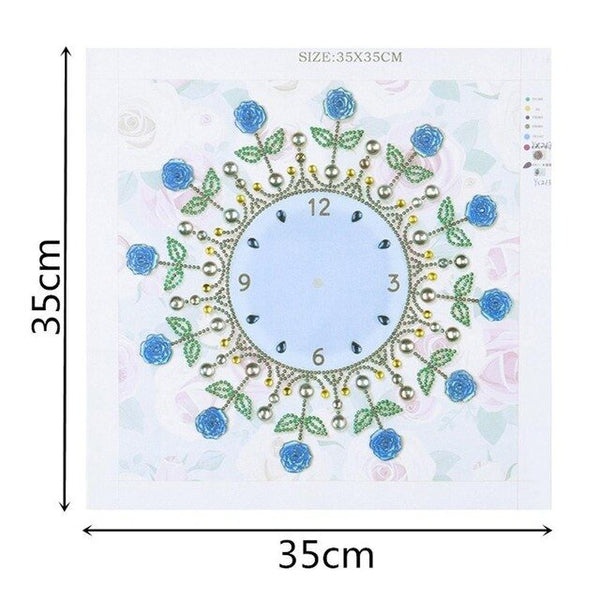 DIY Diamond Painting Cross Clock Flower Butterfly Pattern Embroidery Clock Special Shaped Drill Home Decoration Crafts - Vimost Shop