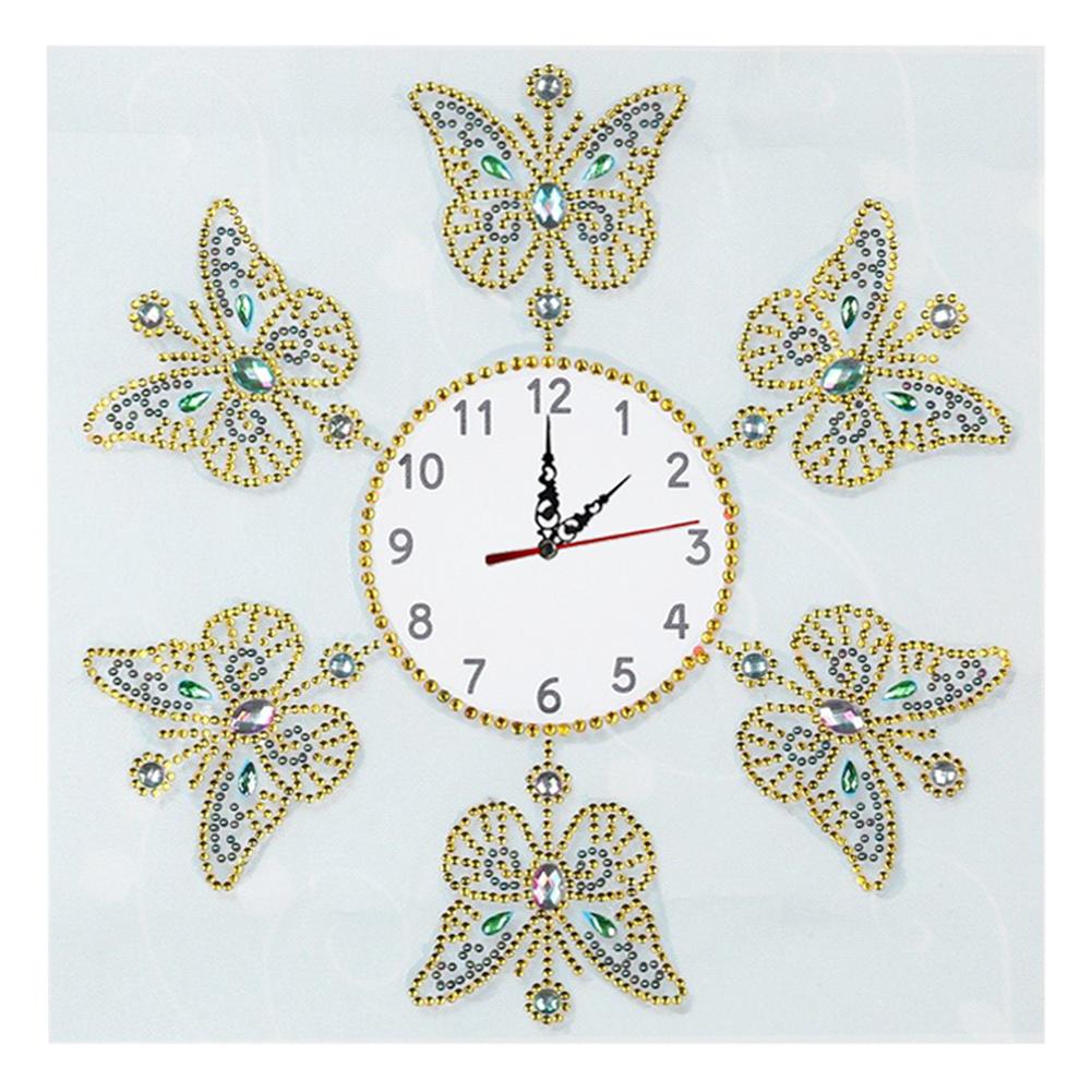 DIY Diamond Painting Cross Clock Flower Butterfly Pattern Embroidery Clock Special Shaped Drill Home Decoration Crafts - Vimost Shop