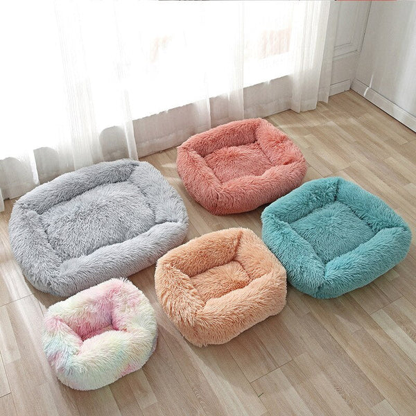 Dog Bed Sofa Long Plush Square Kennel Winter Warm Puppy Mat Cat Nest Soft House Non-slip Basket Cushion for Dogs Pet Supplies - Vimost Shop
