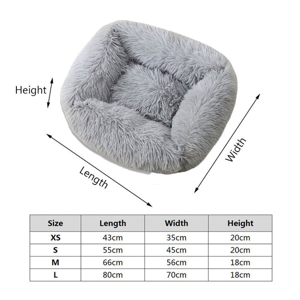 Dog Bed Sofa Long Plush Square Kennel Winter Warm Puppy Mat Cat Nest Soft House Non-slip Basket Cushion for Dogs Pet Supplies - Vimost Shop