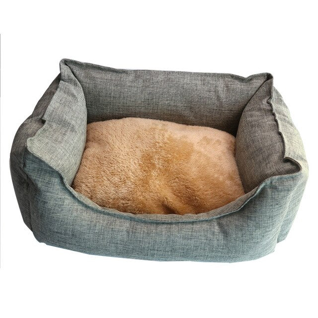 Dog Bed Winter Warm Pet Kennel Anti-Bite Square Puppy Sleeping Bed with Mat Soft Comfortable Pet Cushion For Small Medium Dogs - Vimost Shop