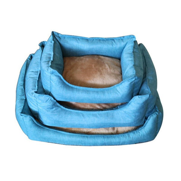 Dog Bed Winter Warm Pet Kennel Anti-Bite Square Puppy Sleeping Bed with Mat Soft Comfortable Pet Cushion For Small Medium Dogs - Vimost Shop