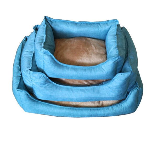 Dog Bed Winter Warm Pet Kennel Anti-Bite Square Puppy Sleeping Bed with Mat Soft Comfortable Pet Cushion For Small Medium Dogs - Vimost Shop