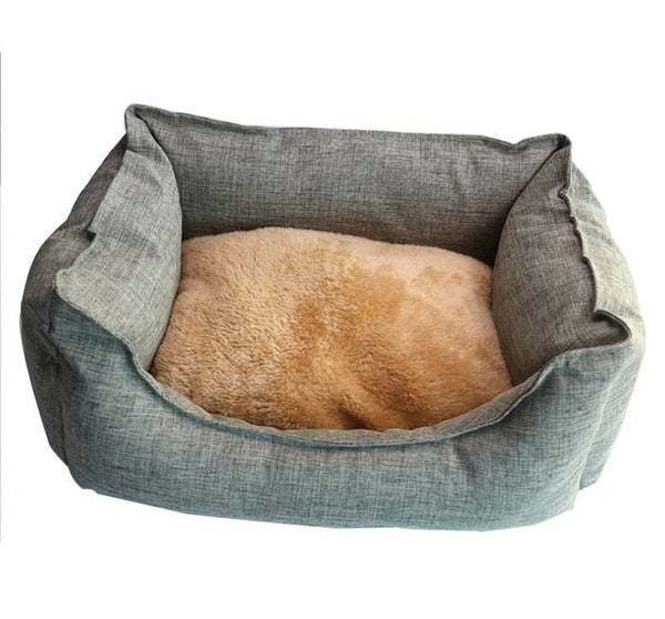 Dog Bed Winter Warm Pet Kennel Anti-Bite Square Puppy Sleeping Bed with Mat Soft Comfortable Pet Cushion For Small Medium Dogs - Vimost Shop