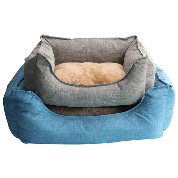 Dog Bed Winter Warm Pet Kennel Anti-Bite Square Puppy Sleeping Bed with Mat Soft Comfortable Pet Cushion For Small Medium Dogs - Vimost Shop