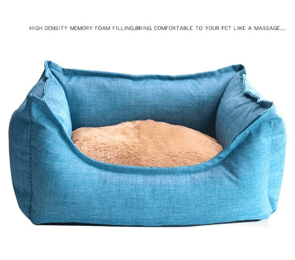 Dog Bed Winter Warm Pet Kennel Anti-Bite Square Puppy Sleeping Bed with Mat Soft Comfortable Pet Cushion For Small Medium Dogs - Vimost Shop