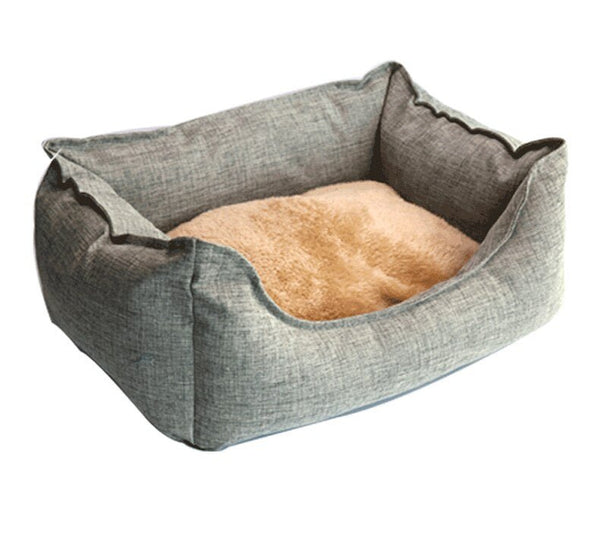 Dog Bed Winter Warm Pet Kennel Anti-Bite Square Puppy Sleeping Bed with Mat Soft Comfortable Pet Cushion For Small Medium Dogs - Vimost Shop