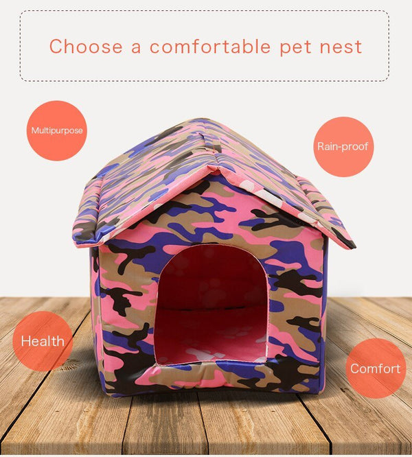 Dog House Outdoor Waterproof Pet Bed House Tent Chew Proof Indoor Kennel Warm Comfortable Pets Cave for Small Medium Dogs Cats - Vimost Shop