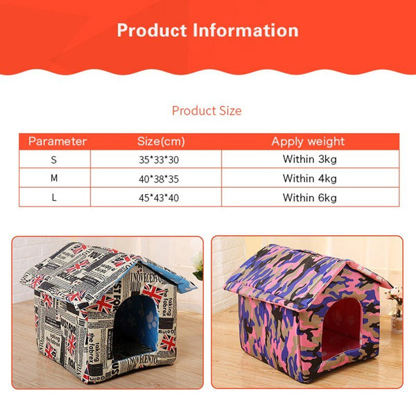 Dog House Outdoor Waterproof Pet Bed House Tent Chew Proof Indoor Kennel Warm Comfortable Pets Cave for Small Medium Dogs Cats - Vimost Shop
