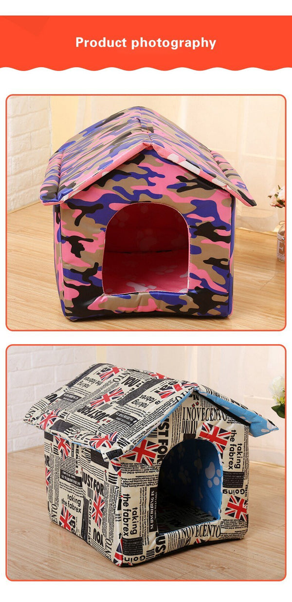 Dog House Outdoor Waterproof Pet Bed House Tent Chew Proof Indoor Kennel Warm Comfortable Pets Cave for Small Medium Dogs Cats - Vimost Shop