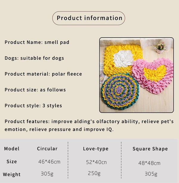 Dog Sniffing Mat Pet Slow Feeding Pad Dog Puzzle Toy Interactive Game Training Foraging Blanket Snack Feeding Mat Pets Supplies - Vimost Shop