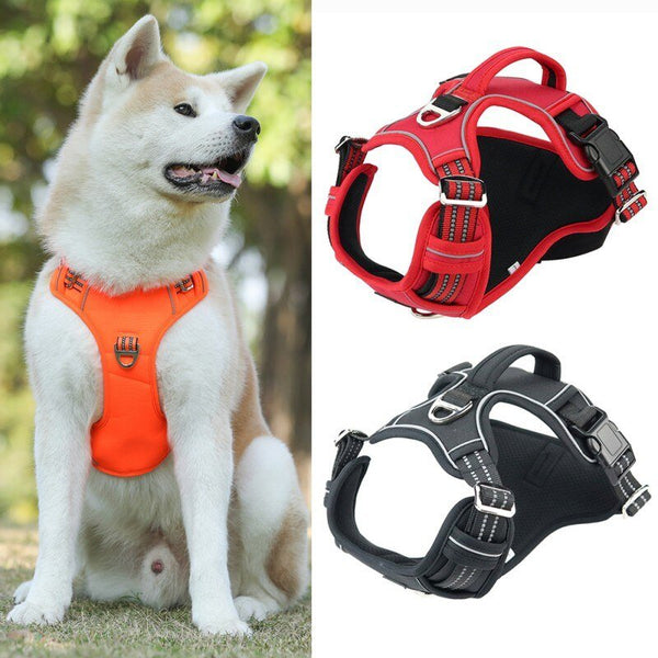 Dog Soft Adjustable Harness Pet Large Dog Walk Out Harness Vest Collar Hand Strap for Small Medium Large Dogs - Vimost Shop