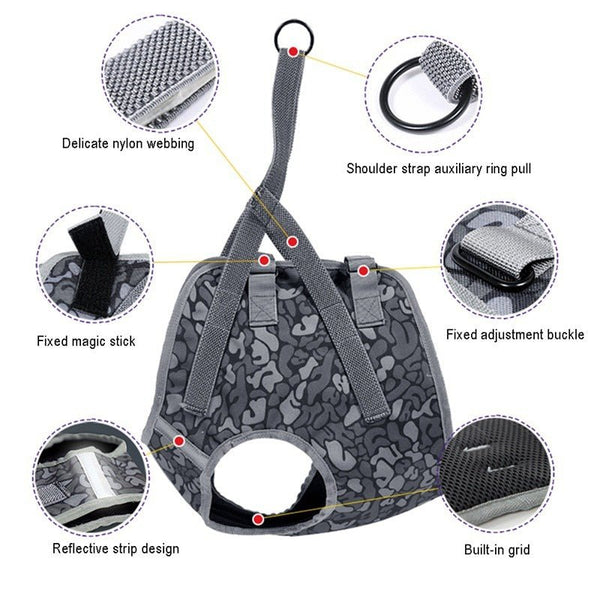 Dog Soft Adjustable Harness Pet Large Dog Walk Out Harness Vest for Medium Dog Chest Strap Dog Harness Pets Accessories - Vimost Shop
