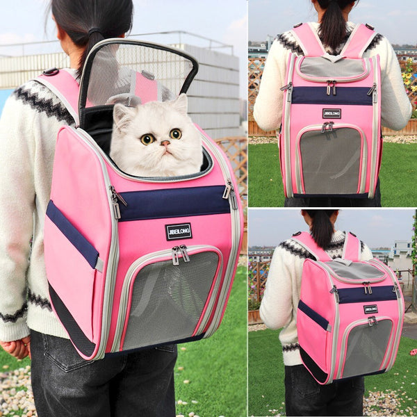 Double Shoulder Dog Cat Carrier Mesh Breathable Puppy Kitten Backpack Outdoor Travel Bag for Small Dogs Portable Cats Bag - Vimost Shop
