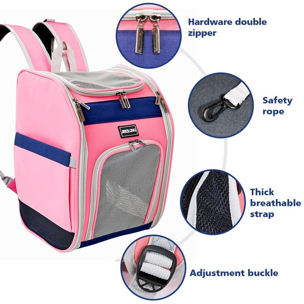 Double Shoulder Dog Cat Carrier Mesh Breathable Puppy Kitten Backpack Outdoor Travel Bag for Small Dogs Portable Cats Bag - Vimost Shop
