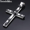 Dropshipping Cross Pendant Necklace For Men Black Gold Silver color Stainless Steel Pendant Necklace Men Hip Hop Jewelry - Vimost Shop