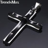 Dropshipping Cross Pendant Necklace For Men Black Gold Silver color Stainless Steel Pendant Necklace Men Hip Hop Jewelry - Vimost Shop