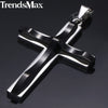 Dropshipping Cross Pendant Necklace For Men Black Gold Silver color Stainless Steel Pendant Necklace Men Hip Hop Jewelry - Vimost Shop