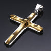 Dropshipping Cross Pendant Necklace For Men Black Gold Silver color Stainless Steel Pendant Necklace Men Hip Hop Jewelry - Vimost Shop