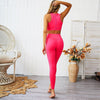 Dry Fit Sportswear Woman Gym Vest Leggings Fitness Suit Female Solid Workout Sets for Women Fluorescent Green Pink - Vimost Shop