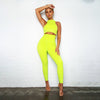 Dry Fit Sportswear Woman Gym Vest Leggings Fitness Suit Female Solid Workout Sets for Women Fluorescent Green Pink - Vimost Shop