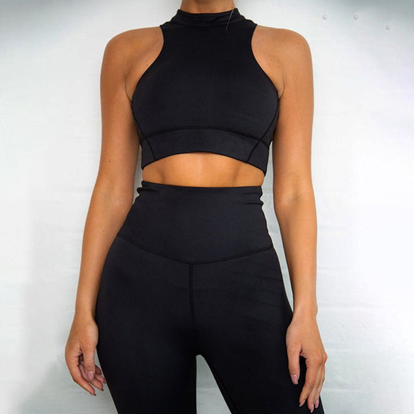 Dry Fit Sportswear Woman Gym Vest Leggings Fitness Suit Female Solid Workout Sets for Women Fluorescent Green Pink - Vimost Shop
