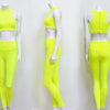 Dry Fit Sportswear Woman Gym Vest Leggings Fitness Suit Female Solid Workout Sets for Women Fluorescent Green Pink - Vimost Shop