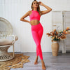 Dry Fit Sportswear Woman Gym Vest Leggings Fitness Suit Female Solid Workout Sets for Women Fluorescent Green Pink - Vimost Shop
