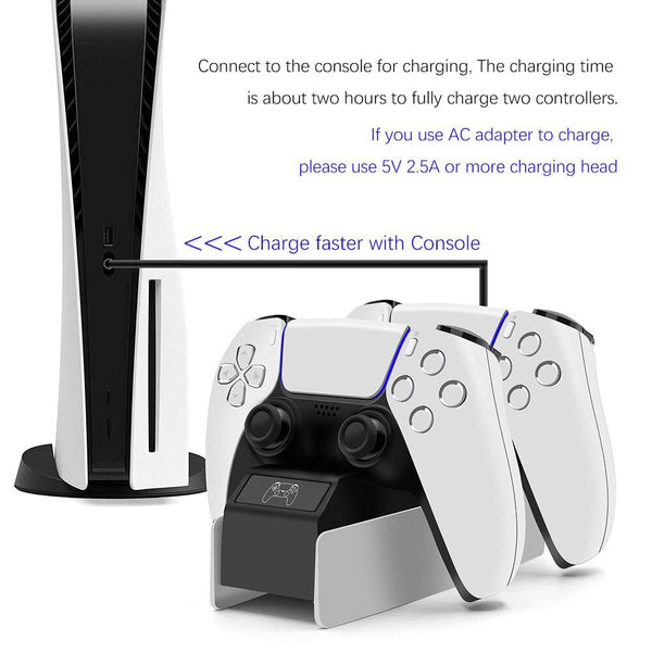 Dual Charging Dock for PlayStation5 Wireless Controller Station for PS5 Joystick Gamepad Fast Charger with Usb Plug - Vimost Shop