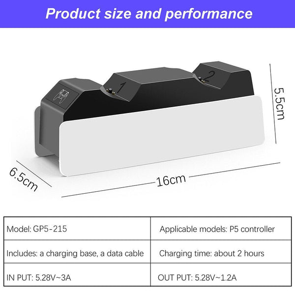 Dual Charging Dock for PlayStation5 Wireless Controller Station for PS5 Joystick Gamepad Fast Charger with Usb Plug - Vimost Shop