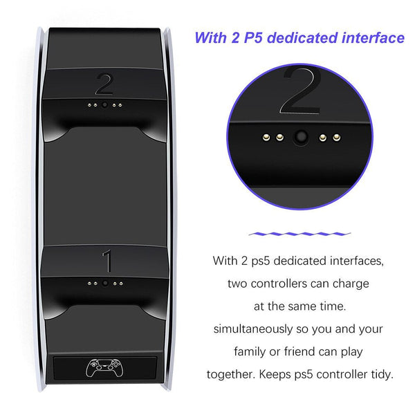 Dual Charging Dock for PlayStation5 Wireless Controller Station for PS5 Joystick Gamepad Fast Charger with Usb Plug - Vimost Shop
