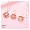 Dubai Gold Jewelry Sets for Women Accessories Tree of Life Charm Earrings Necklace Set with Pink Crystal from Swarovski - Vimost Shop