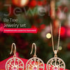 Dubai Gold Jewelry Sets for Women Accessories Tree of Life Charm Earrings Necklace Set with Pink Crystal from Swarovski - Vimost Shop