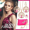 Dubai Gold Jewelry Sets for Women Accessories Tree of Life Charm Earrings Necklace Set with Pink Crystal from Swarovski - Vimost Shop