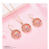 Dubai Gold Jewelry Sets for Women Accessories Tree of Life Charm Earrings Necklace Set with Pink Crystal from Swarovski - Vimost Shop