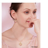 Dubai Gold Jewelry Sets for Women Accessories Tree of Life Charm Earrings Necklace Set with Pink Crystal from Swarovski - Vimost Shop