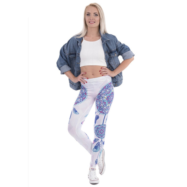Women Legins Mandala Feathers Printing Sexy Slim Stretch Legging High Waist Leggings Woman Pants | Vimost Shop.