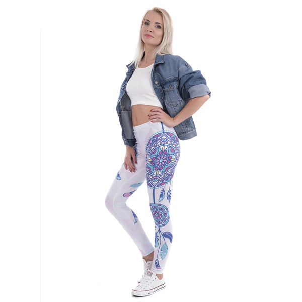 Women Legins Mandala Feathers Printing Sexy Slim Stretch Legging High Waist Leggings Woman Pants | Vimost Shop.