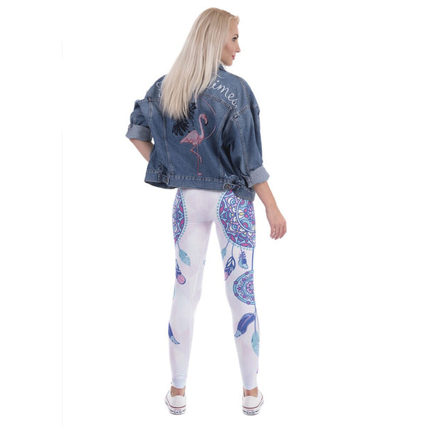 Women Legins Mandala Feathers Printing Sexy Slim Stretch Legging High Waist Leggings Woman Pants | Vimost Shop.