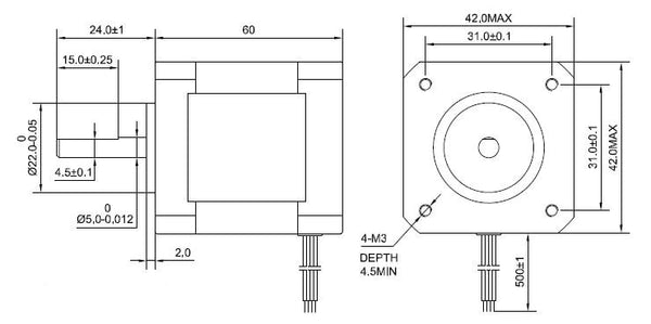 Nema 17 Stepper Motor 65Ncm(92oz.in) 60mm 2.1A 4-lead Nema17 Motor 42BYGH Stepper for 3D Printer CNC XYZ Motor | Vimost Shop.