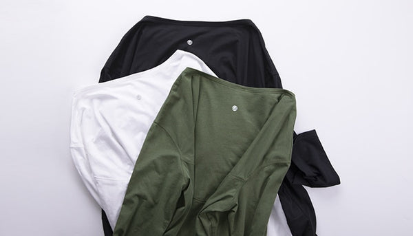 Long Sleeve Workout Shirts for Women Loose Fit-Pima Cotton Yoga Shirts, Casual Fall Tops Shirts