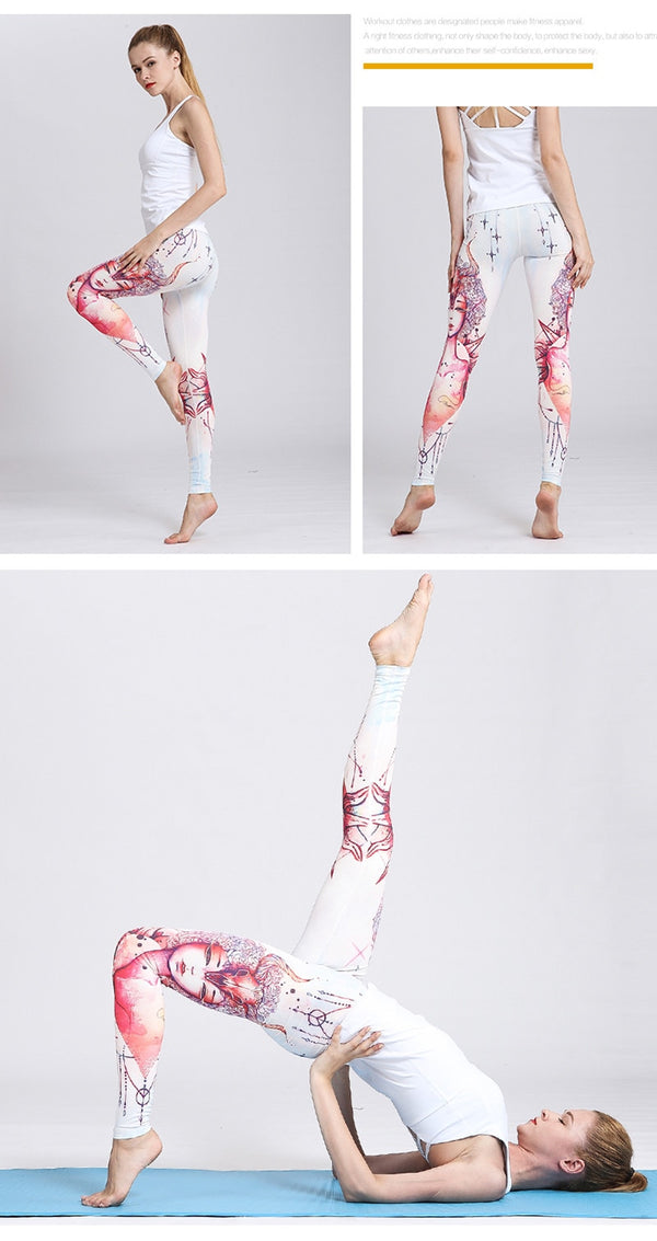 Women Fitness Yoga Pants The Zodiac Print Sport Tights Slim High waist | Vimost Shop.