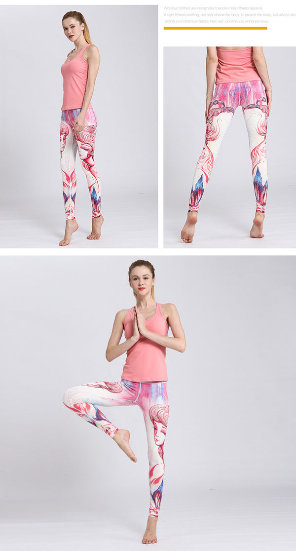 Women Fitness Yoga Pants The Zodiac Print Sport Tights Slim High waist | Vimost Shop.