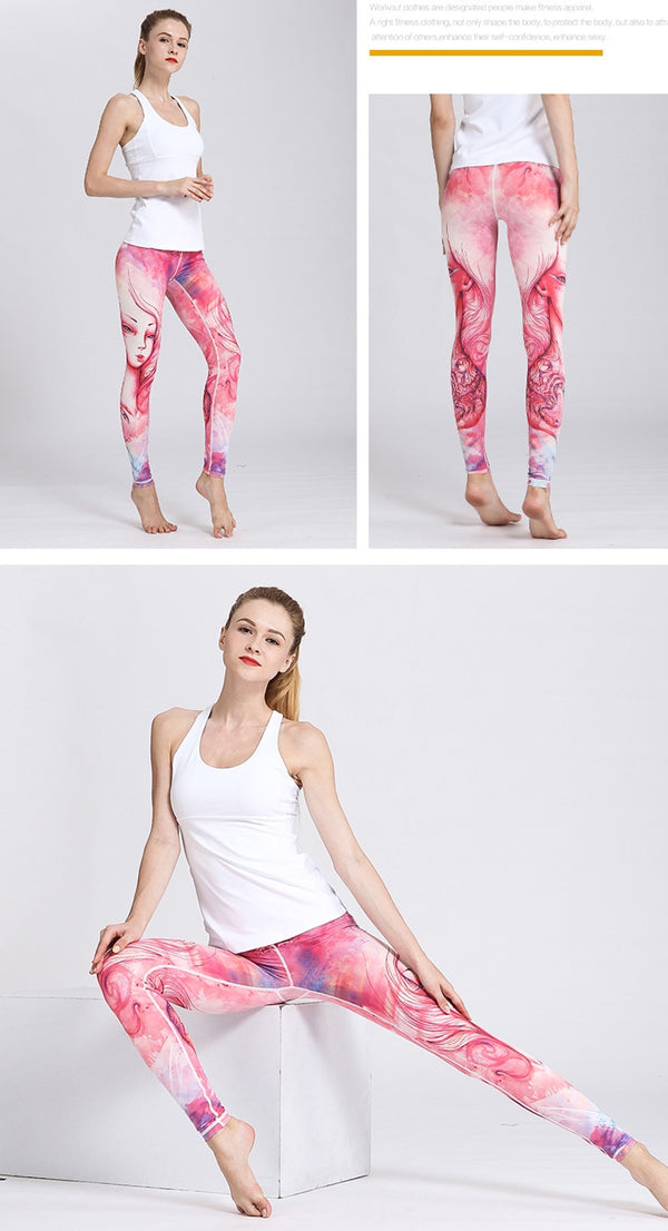 Women Fitness Yoga Pants The Zodiac Print Sport Tights Slim High waist | Vimost Shop.