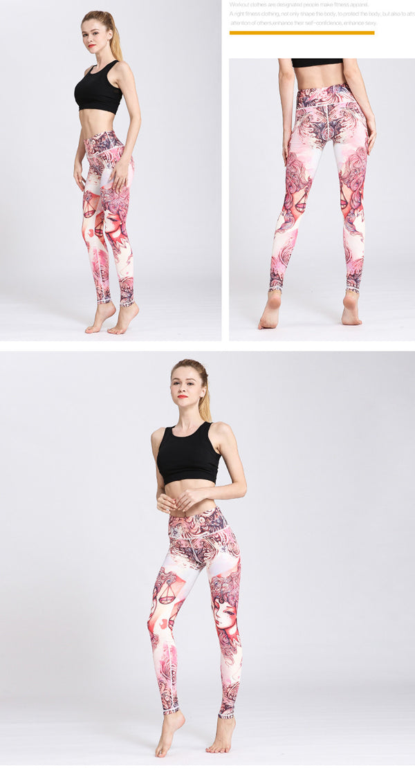 Women Fitness Yoga Pants The Zodiac Print Sport Tights Slim High waist | Vimost Shop.